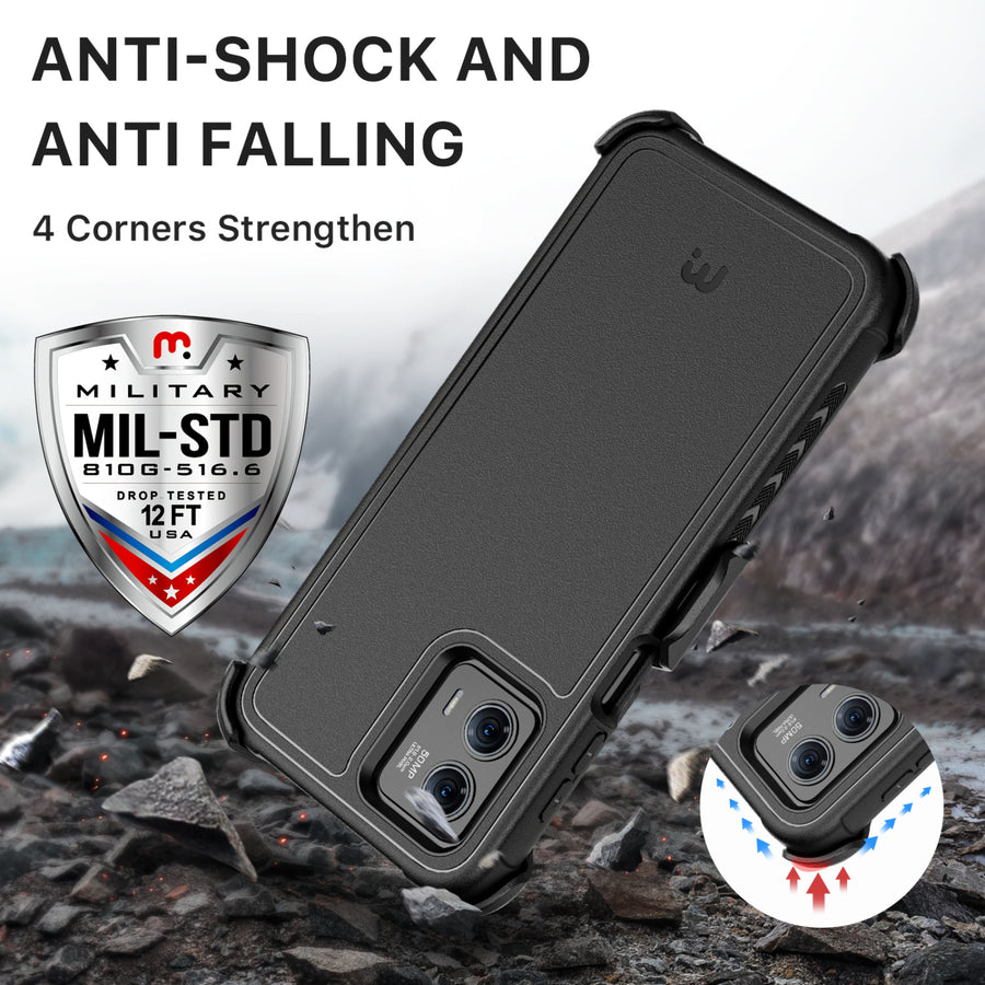 MyBat Pro Maverick Series Case w/ Holster for Motorola Moto G 5G (2023) - Black - RMG5G23CS3NXS001-4.jpg
