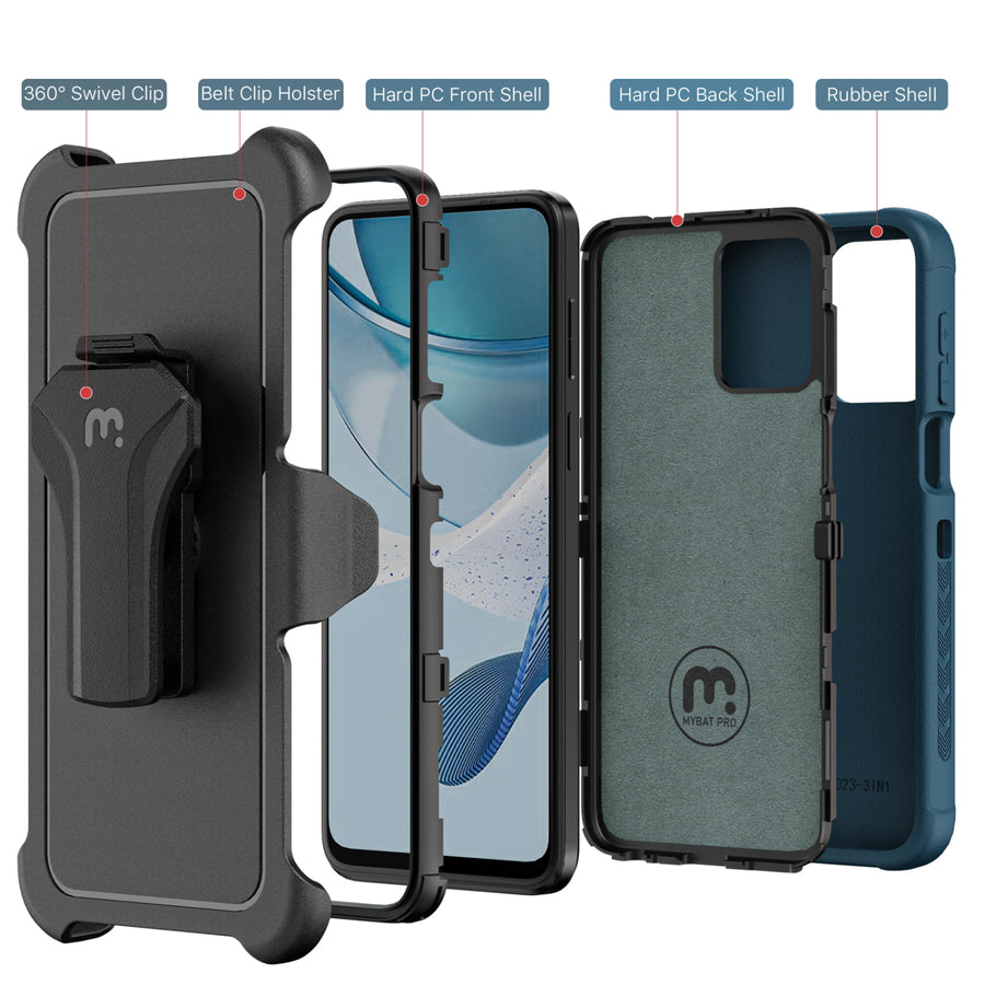 MyBat Pro Maverick Series Case w/ Holster for Motorola Moto G 5G (2023) - Blue - RMG5G23CS3NXS002-3.jpg