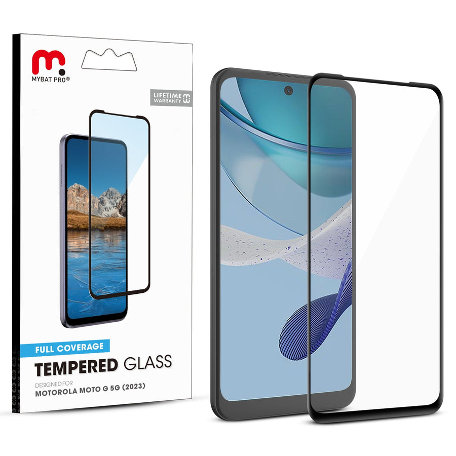 MyBat Pro Full Coverage Tempered Glass Screen Protector for Motorola Moto G 5G (2023) - Black