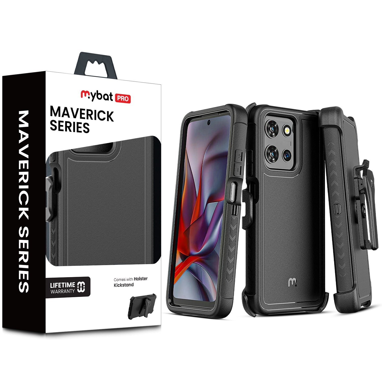 MyBat Pro Maverick Series Case w/ Holster for Motorola Moto G 5G (2025) - Black