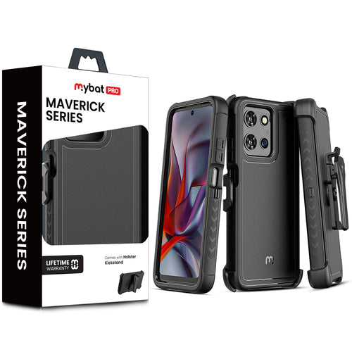 MyBat Pro Maverick Series Case w/ Holster for Motorola Moto G 5G (2025) - Black - RMG5G25CS3NXS001-1.jpg