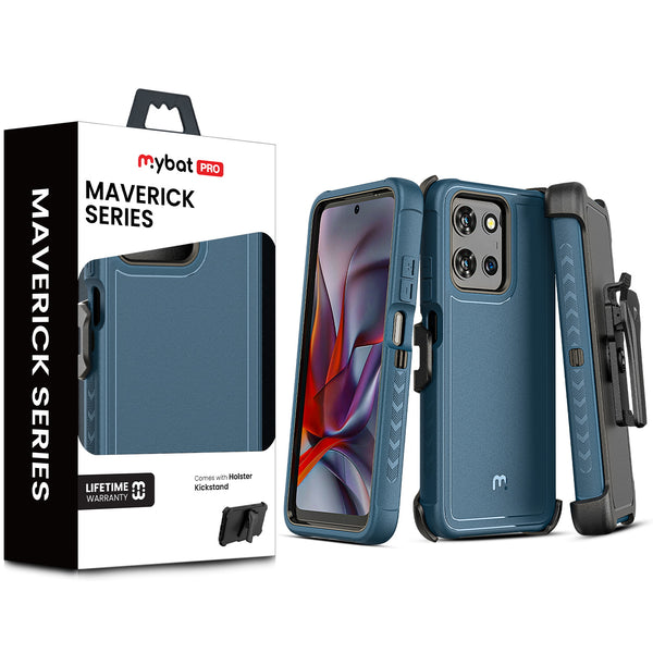 MyBat Pro Maverick Series Case w/ Holster for Motorola Moto G 5G (2025) - Blue - RMG5G25CS3NXS002-1.jpg