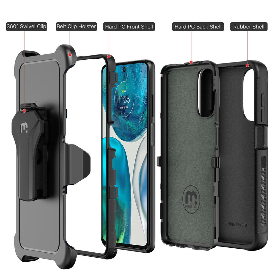 MyBat Pro Maverick Series Case w/ Holster for Motorola Moto G 5G (2022) - Black - RMG5GCS3NXS001-3.jpg