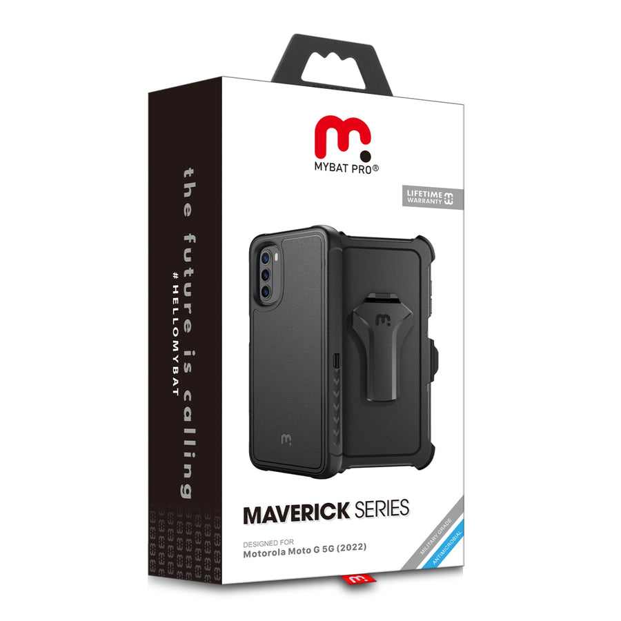 MyBat Pro Maverick Series Case w/ Holster for Motorola Moto G 5G (2022) - Black - RMG5GCS3NXS001-9.jpg