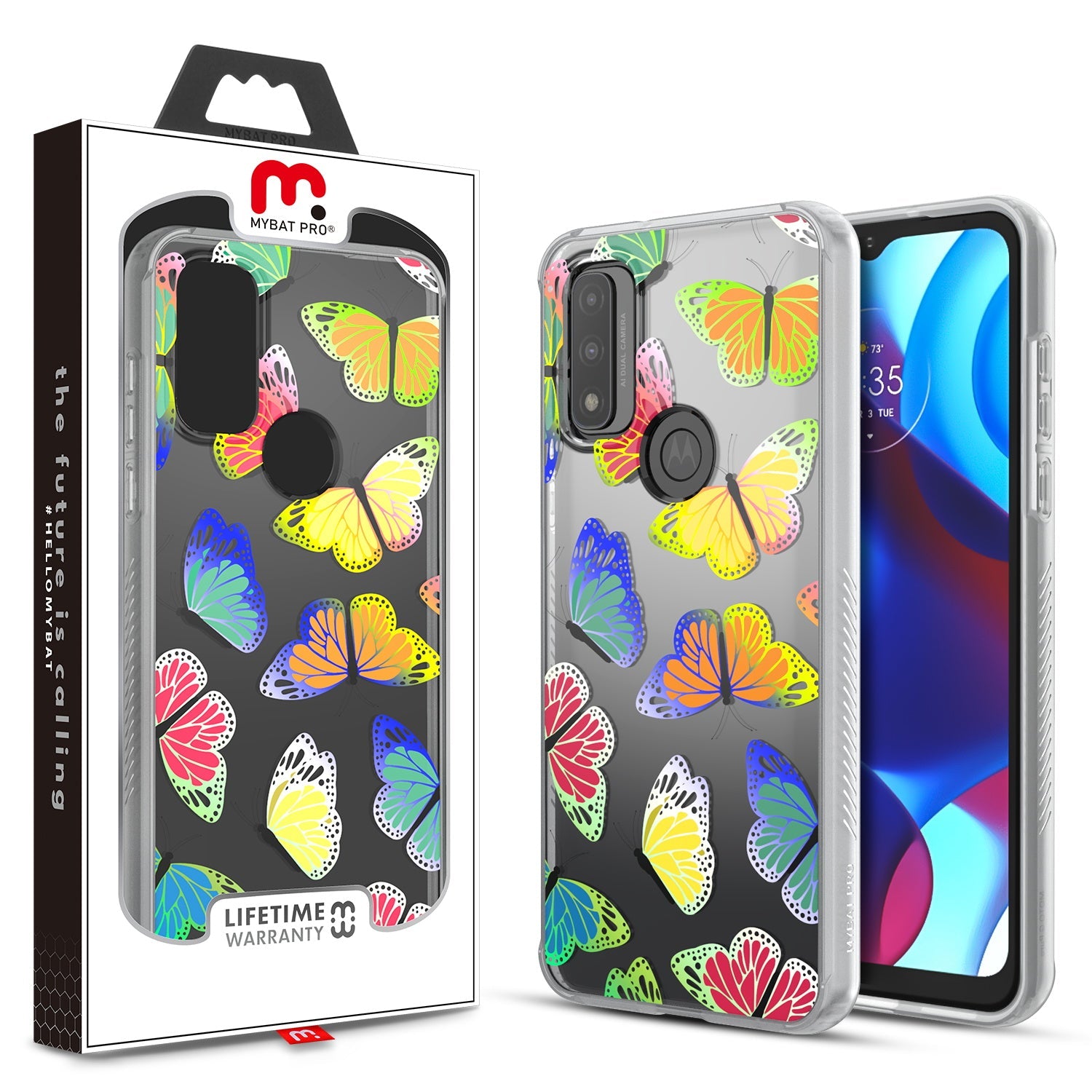 MyBat Pro Mood Series Case for Motorola Moto G Pure - Neon Butterflies