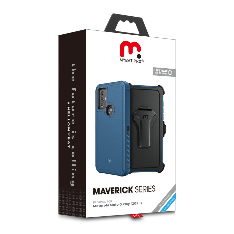 MyBat Pro Maverick Series Case w/ Holster for Motorola Moto G Play (2023) - Blue - RMGPY23CS3NXS002-20.JPG
