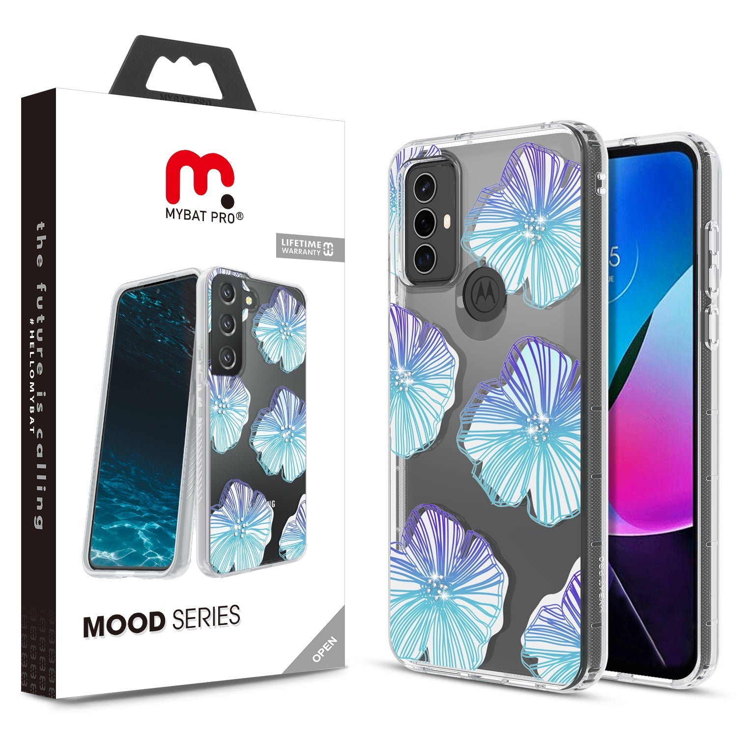 MyBat Pro Mood Series Case (with Diamonds) for Motorola Moto G Play (2023) - Seashell