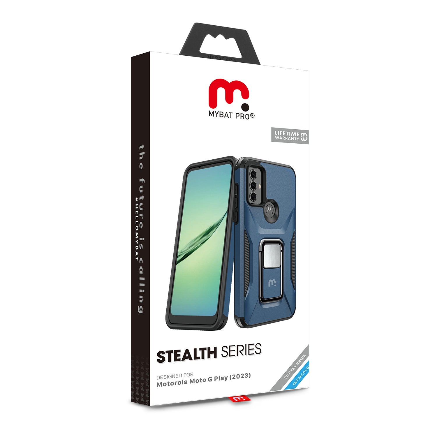 MyBat Pro Antimicrobial Stealth Series (with Stand) for Motorola Moto G Play (2023) - Blue / Black