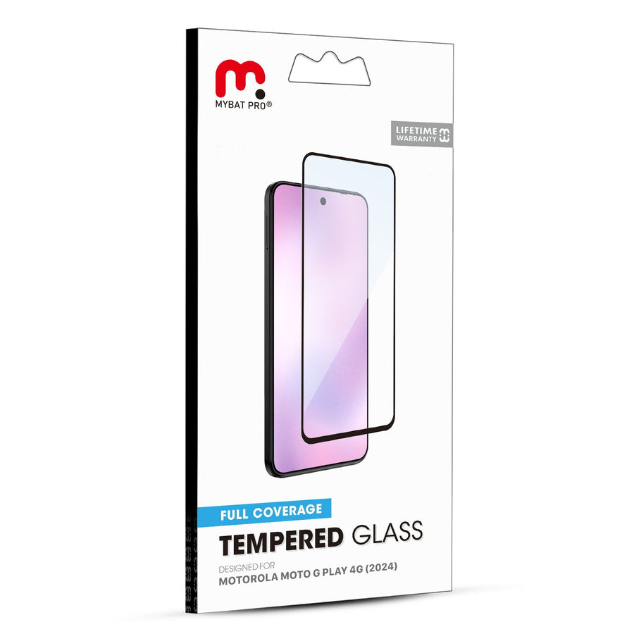 MyBat Pro Full Coverage Tempered Glass Screen Protector for Motorola Moto G Play 4G (2024) - Black