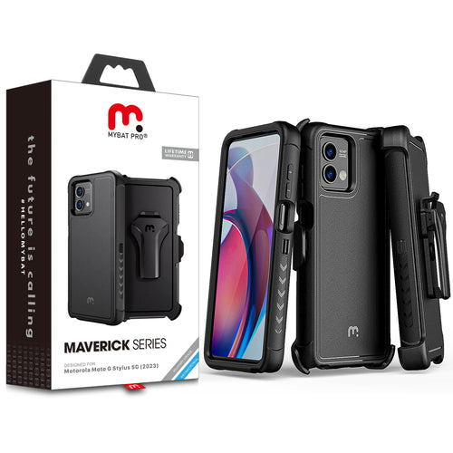 MyBat Pro Maverick Series Case w/ Holster for Motorola Moto G Stylus 5G (2023) - Black - RMGS5G23CS3NXS001-1.jpg