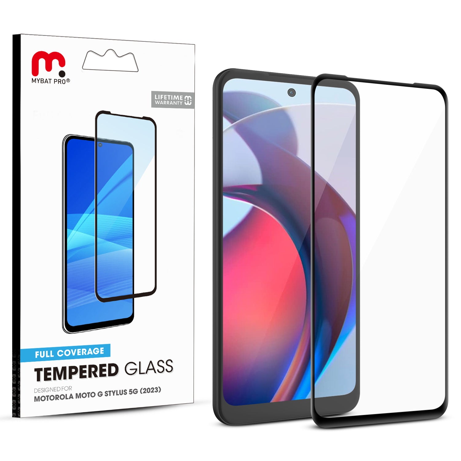 MyBat Pro Full Coverage Tempered Glass Screen Protector for Motorola Moto G Stylus 5G (2023) / Moto G Stylus 4G (2023) - Black - RMGS5G23SC85A-1.jpg