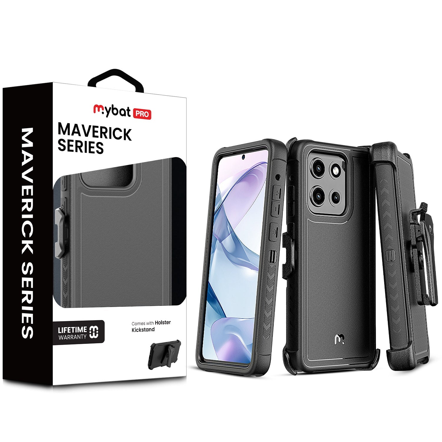 MyBat Pro Maverick Series Case w/ Holster for Motorola Moto G Stylus 5G (2025) - Black