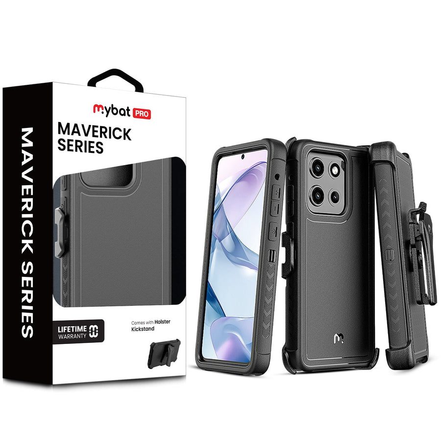 MyBat Pro Maverick Series Case w/ Holster for Motorola Moto G Stylus 5G (2025) - Black