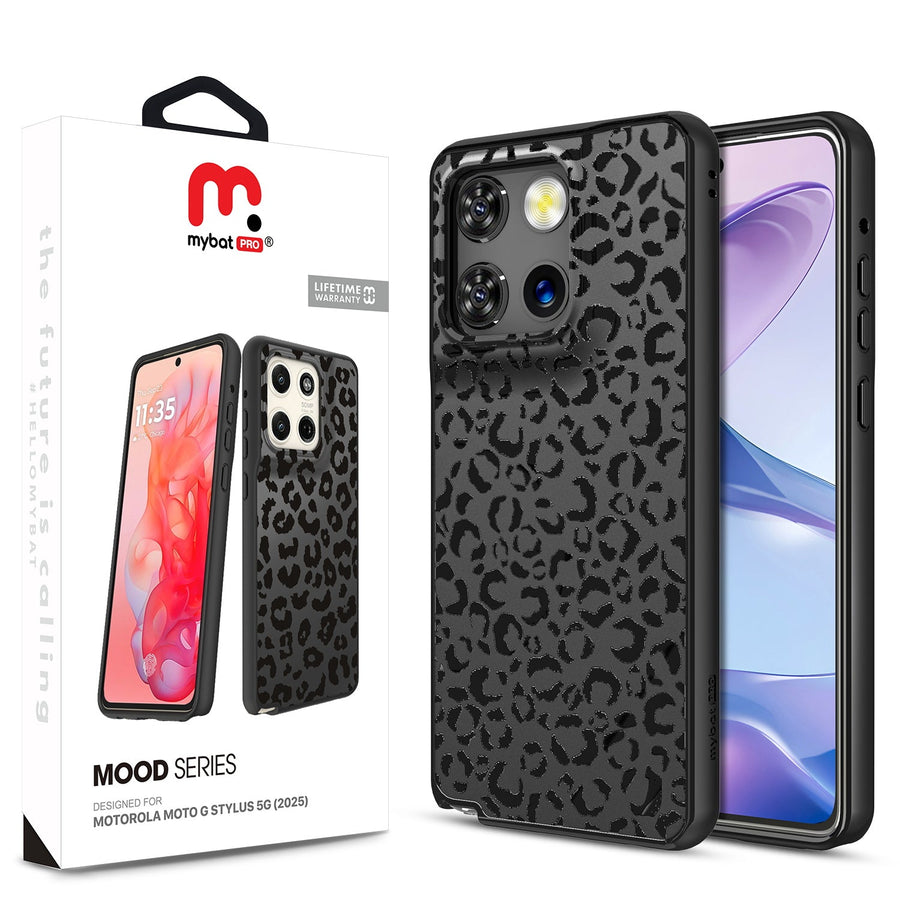 MyBat Pro Mood Series Case for Motorola Moto G Stylus 5G (2025) - Black Leopard
