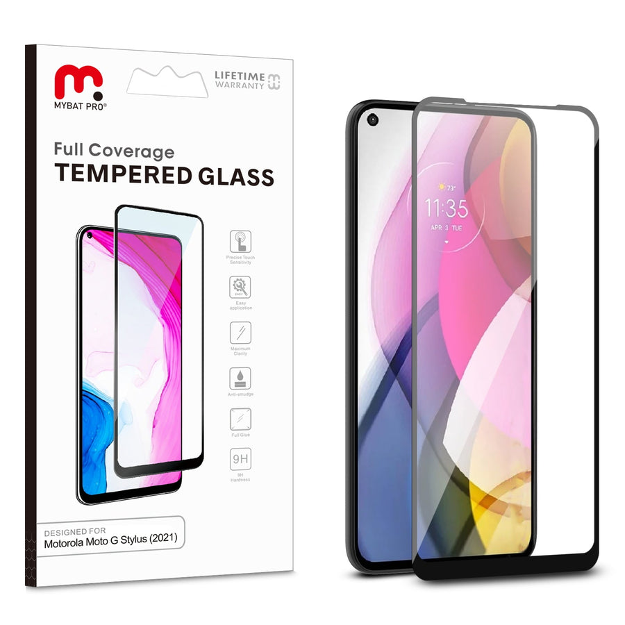 MyBat Pro Full Coverage Tempered Glass Screen Protector for Motorola Moto G Stylus (2021) / Moto G Stylus 5G (2021) - Clear