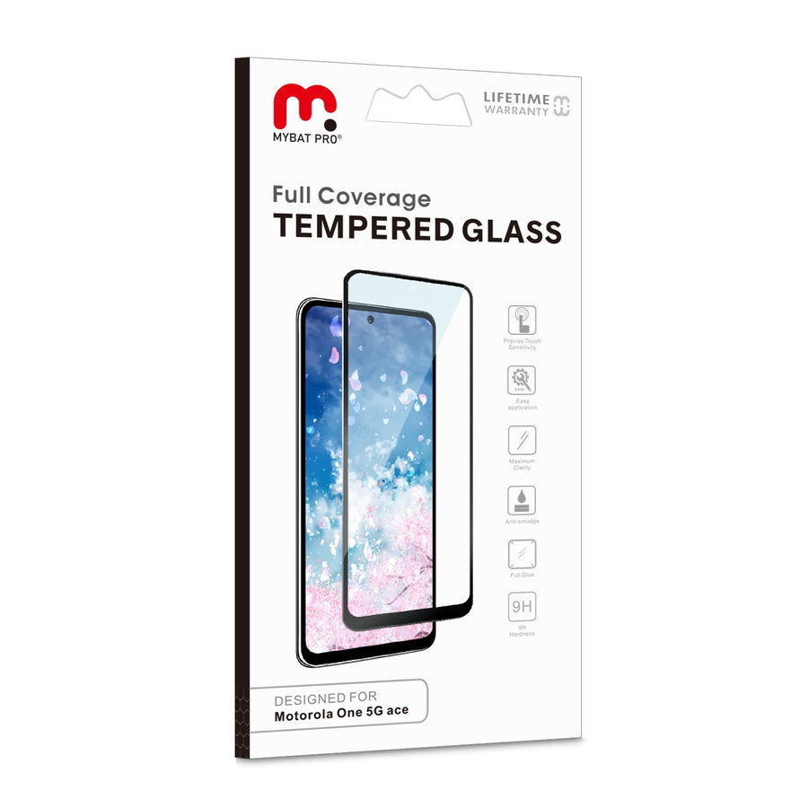 MyBat Pro Full Coverage Tempered Glass Screen Protector for Motorola One 5G Ace - Clear