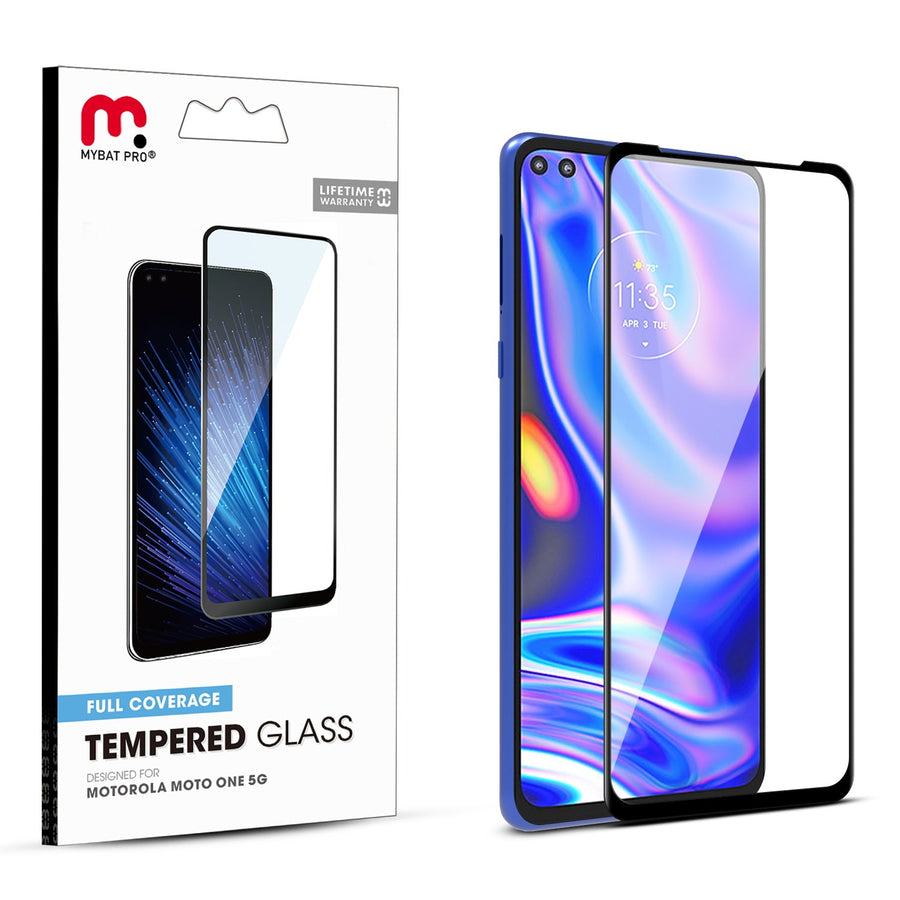 MyBat Pro Full Coverage Tempered Glass Screen Protector for Motorola Moto One 5G - Clear