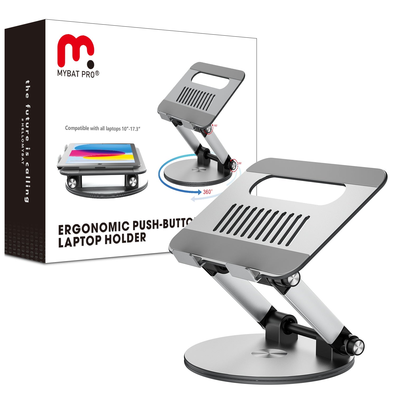 MyBat Pro ERGONOMIC PUSH-BUTTON LAPTOP HOLDER