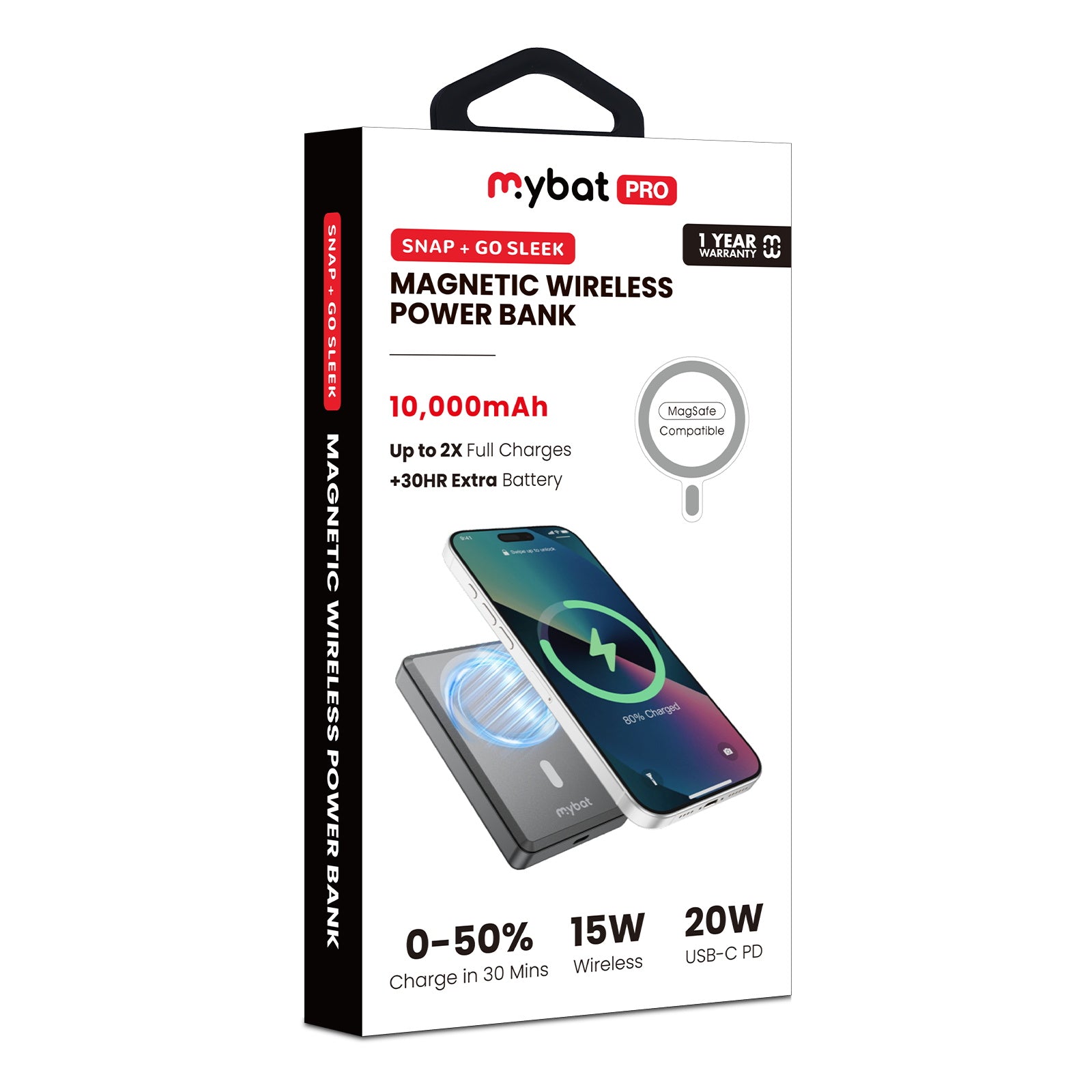 MyBat Pro 10000mAh SNAP + GO SLEEK Magnetic Wireless Power Bank - Grey Titanium - RPBBAT116-4.jpg
