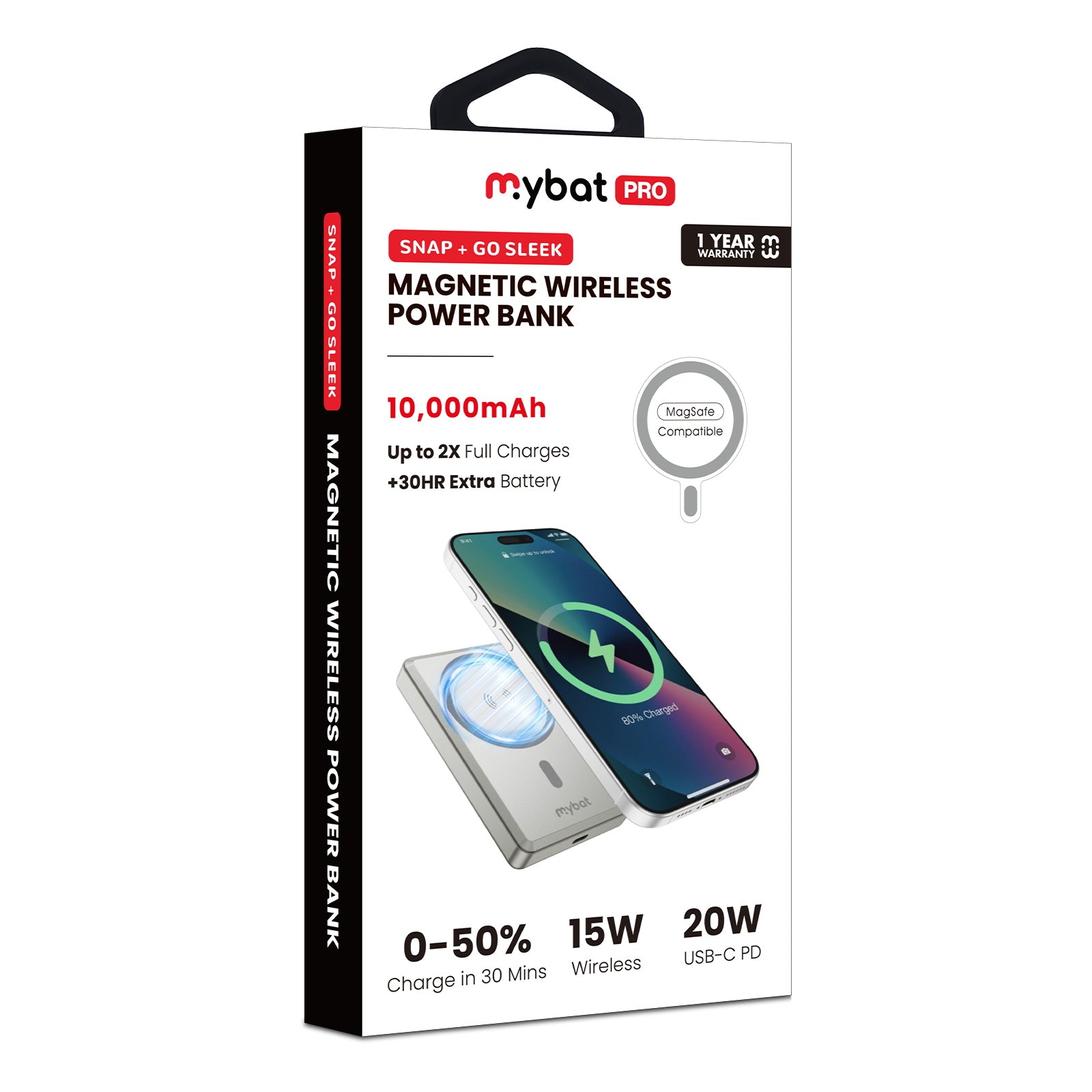MyBat Pro 10000mAh SNAP + GO SLEEK Magnetic Wireless Power Bank - Natural Titanium - RPBBAT117-4.jpg