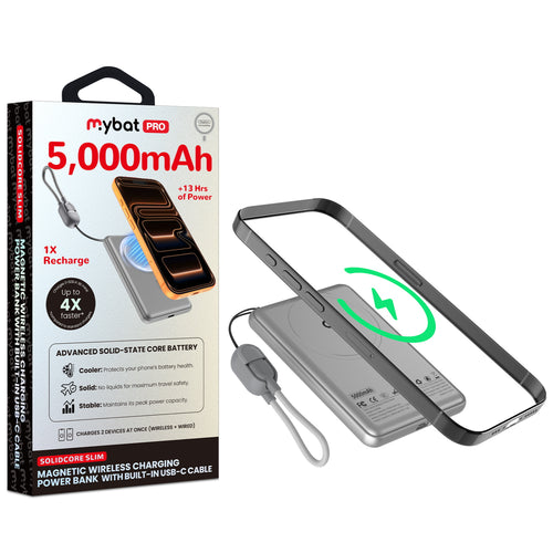 MyBat Pro SolidCore 5000mAh Slim Magnetic Wireless Charging Power Bank with Built-In USB-C Cable - Gray - RPBBAT211-1.jpg