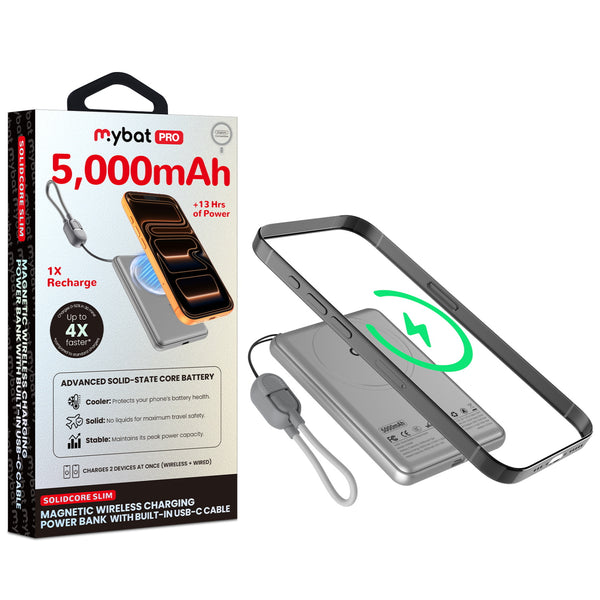 MyBat Pro SolidCore 5000mAh Slim Magnetic Wireless Charging Power Bank with Built-In USB-C Cable - Gray - RPBBAT211-1.jpg