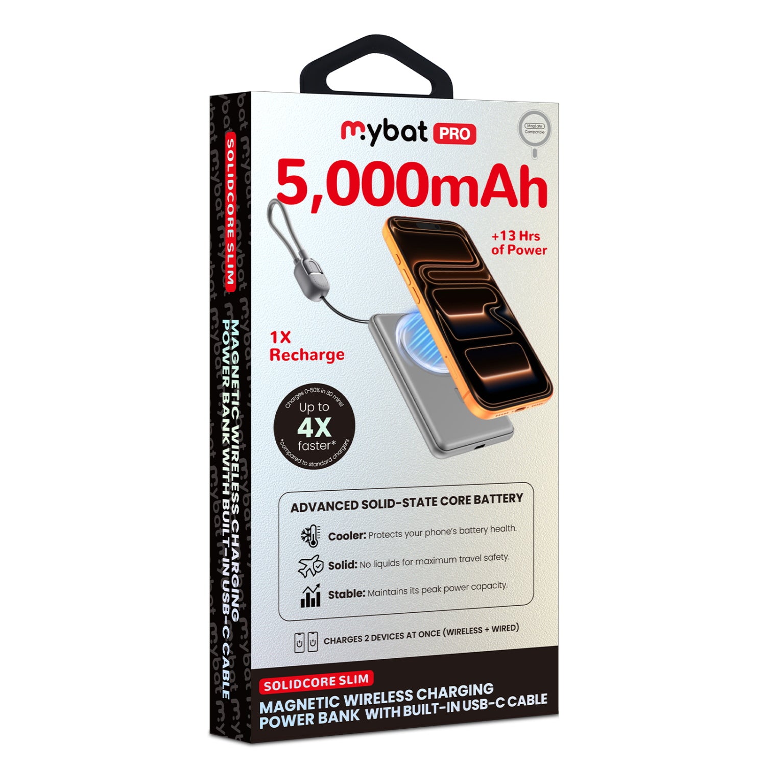MyBat Pro SolidCore 5000mAh Slim Magnetic Wireless Charging Power Bank with Built-In USB-C Cable - Gray - RPBBAT211-3.jpg