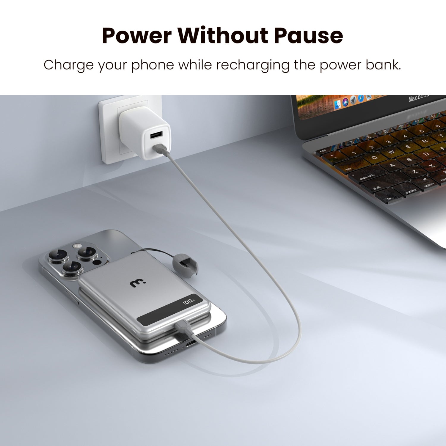 MyBat Pro SolidCore 5000mAh Slim Magnetic Wireless Charging Power Bank with Built-In USB-C Cable - Gray - RPBBAT211-5.jpg
