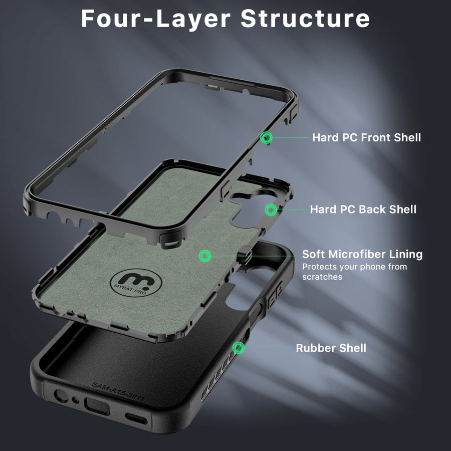 MyBat Pro Maverick Series Case w/ Holster for Samsung Galaxy A15 5G - Black - RSA155GCS3NXS001-3.jpg