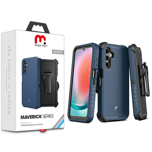 MyBat Pro Maverick Series Case w/ Holster for Samsung Galaxy A15 5G - Blue - RSA155GCS3NXS002-1.jpg