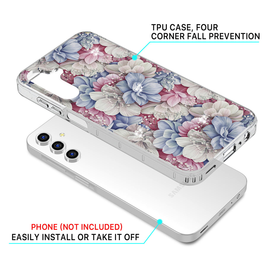 MyBat Pro Mood Series Case (with Diamonds) for Samsung Galaxy A15 5G - Floral Gems - RSA155GCSFSSD156-5.jpg