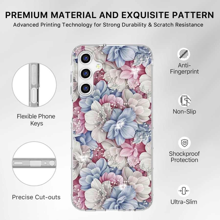 MyBat Pro Mood Series Case (with Diamonds) for Samsung Galaxy A15 5G - Floral Gems - RSA155GCSFSSD156-7.jpg