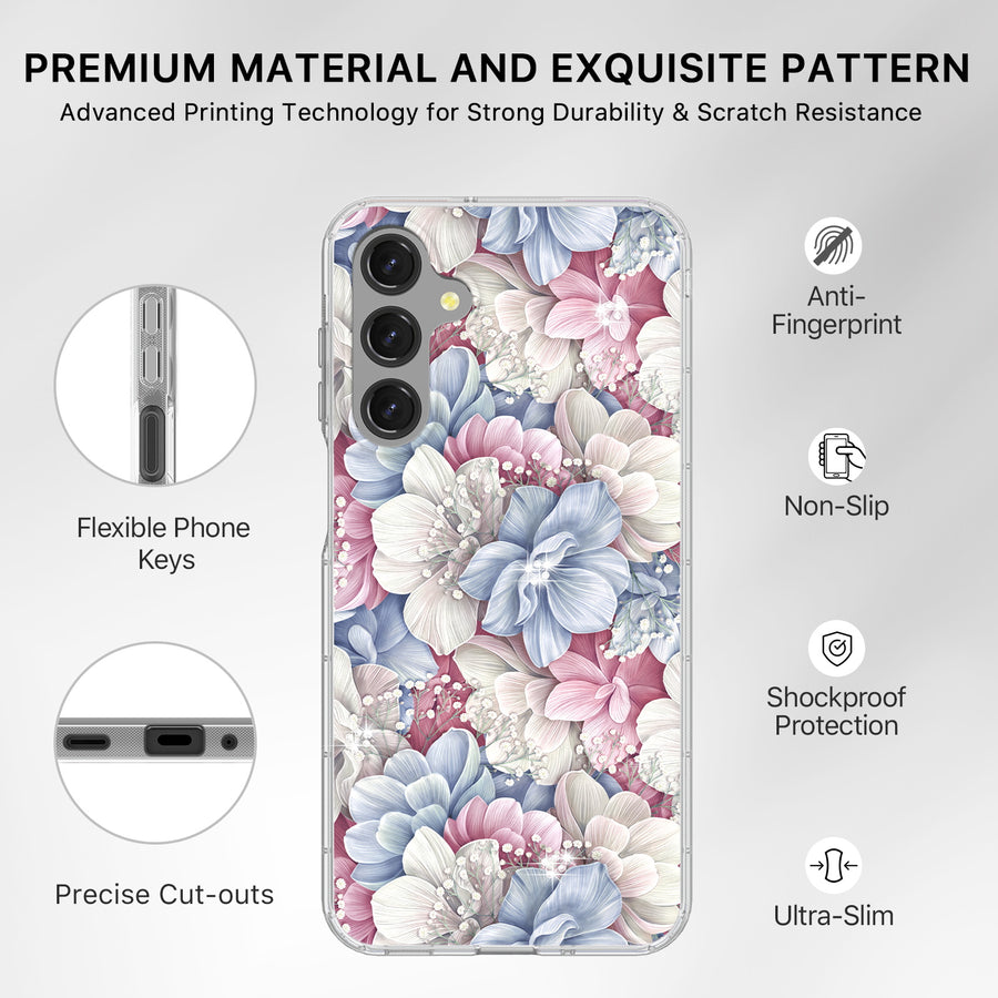 MyBat Pro Mood Series Case (with Diamonds) for Samsung Galaxy A16 5G - Floral Gems - RSA165GCSFSSD156-7.jpg
