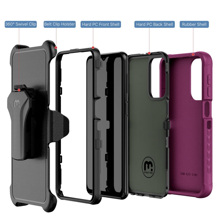 MyBat Pro Maverick Series Case w/ Holster for Samsung Galaxy A23 5G - Plum - RSA235GCS3NXS003-3.jpg