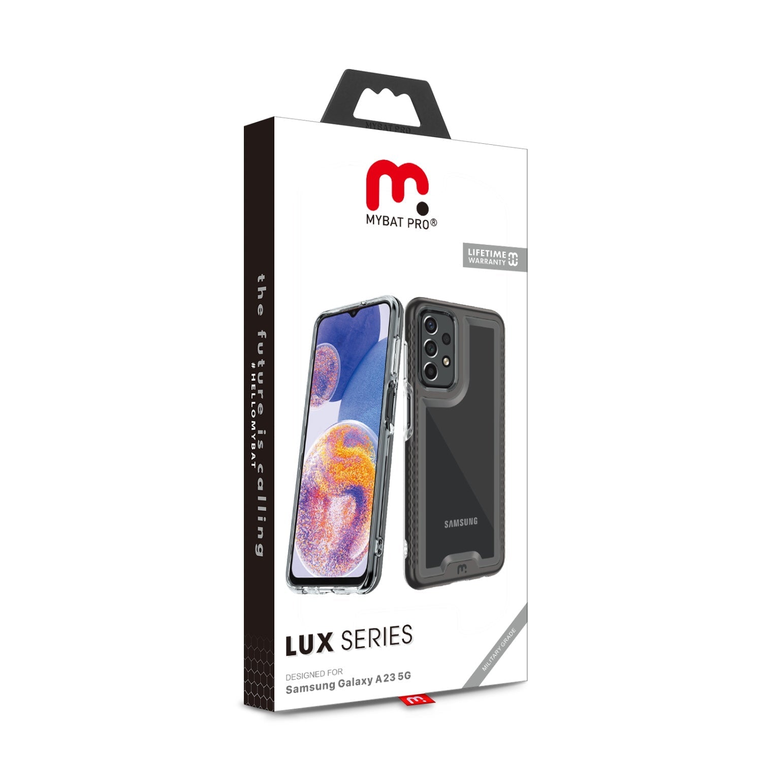 MyBat Pro Lux Series Case with Tempered Glass for Samsung Galaxy A23 5G - Black