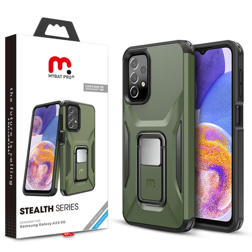 MyBat Pro Antimicrobial Stealth Series (with Stand) for Samsung Galaxy A23 5G - Army Green / Black - RSA235GCSSTSS004-1.jpg