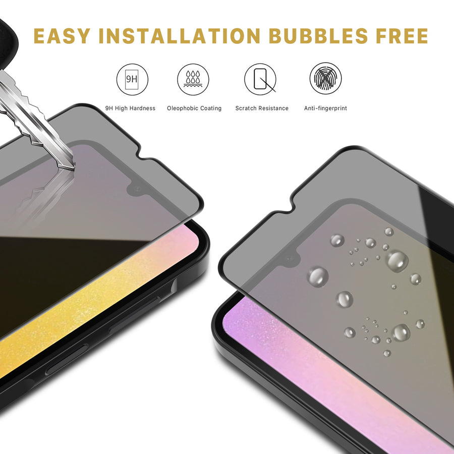 MyBat Pro Privacy Full Coverage Tempered Glass Screen Protector for Samsung Galaxy A25 5G - Black - RSA255GSCF111-6.jpg