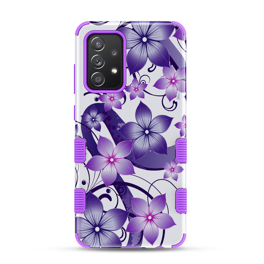 MyBat Pro Tuff Series Case for Samsung Galaxy A52 5G - Purple Hibiscus - RSA525GCSE1TM186-3.jpg