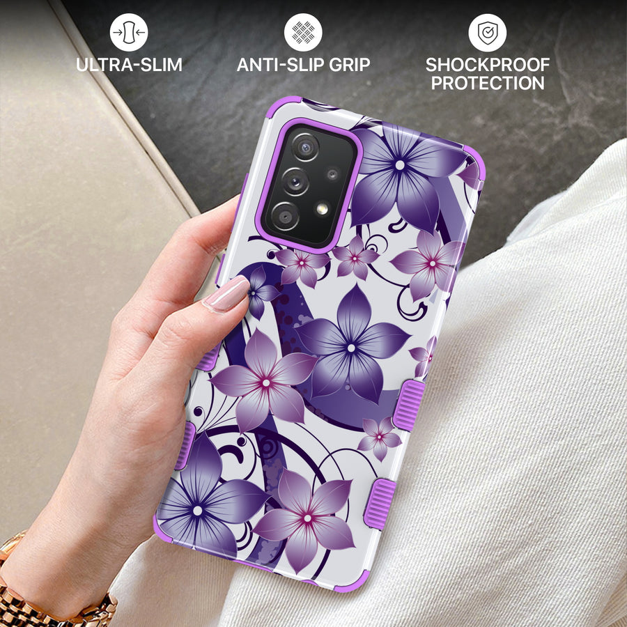 MyBat Pro Tuff Series Case for Samsung Galaxy A52 5G - Purple Hibiscus - RSA525GCSE1TM186-8.jpg
