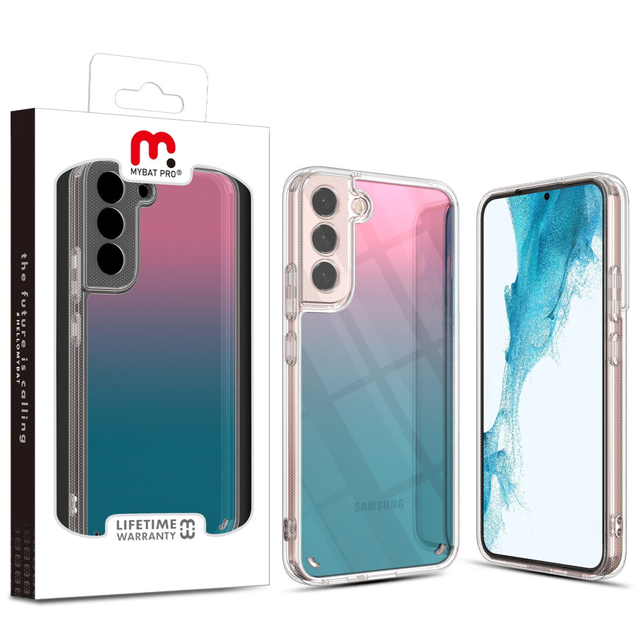 MyBat Pro Radiant Series ombre gradient Gummy Case for Samsung Galaxy S22 Plus - Pink to Sky Blue Gradient
