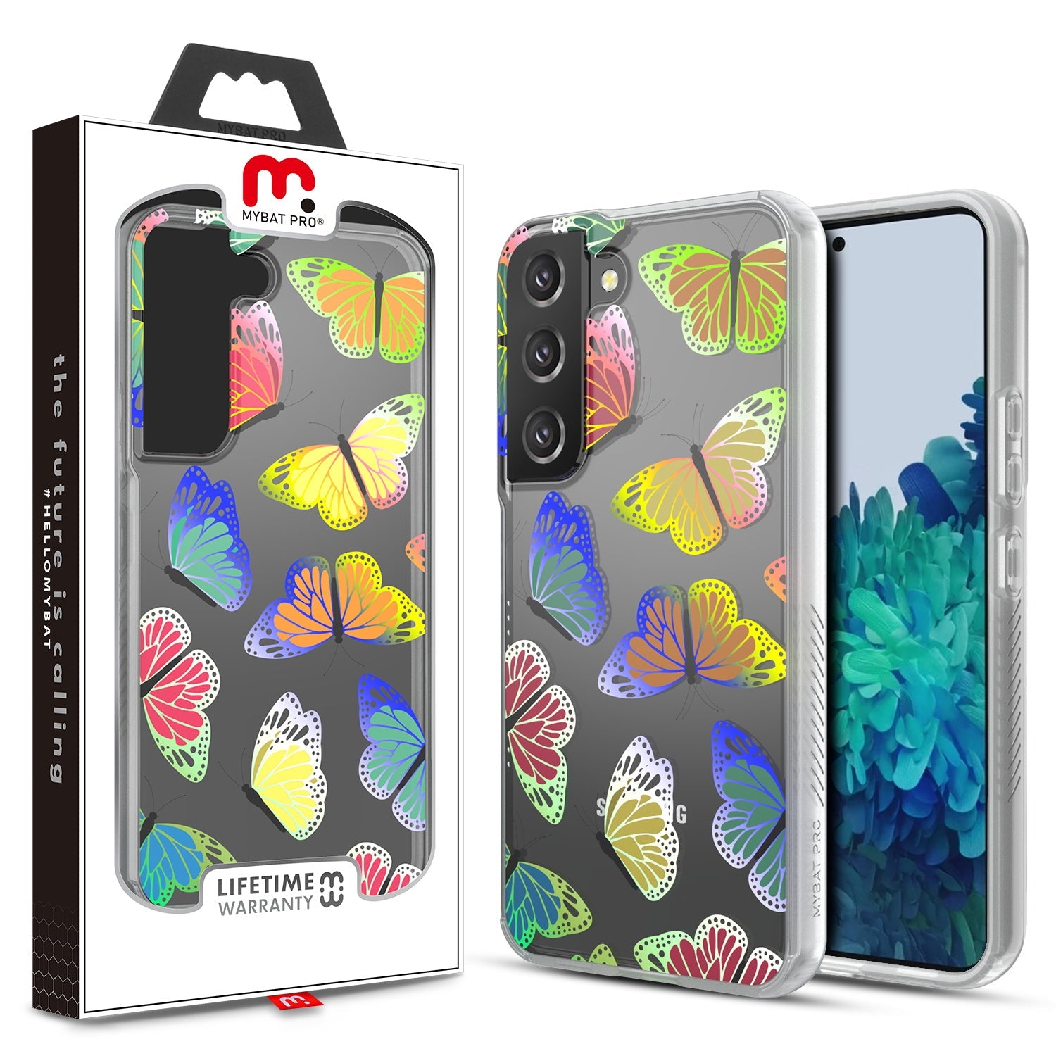MyBat Pro Mood Series Case for Samsung Galaxy S22 Plus - Neon Butterfies