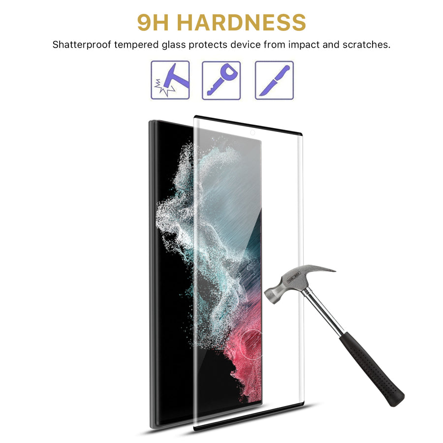 MyBat Pro Full Curve Coverage Tempered Glass Screen Protector for Samsung Galaxy S22 Ultra - Clear - RSS22USC83A-5.jpg