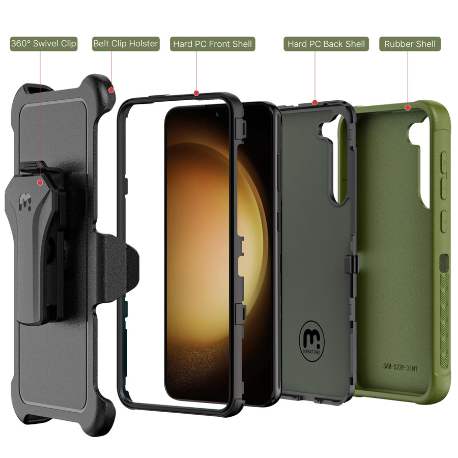 MyBat Pro Maverick Series Case w/ Holster for Samsung Galaxy S23 Plus - Army Green - RSS23PCS3NXS004-3.jpg