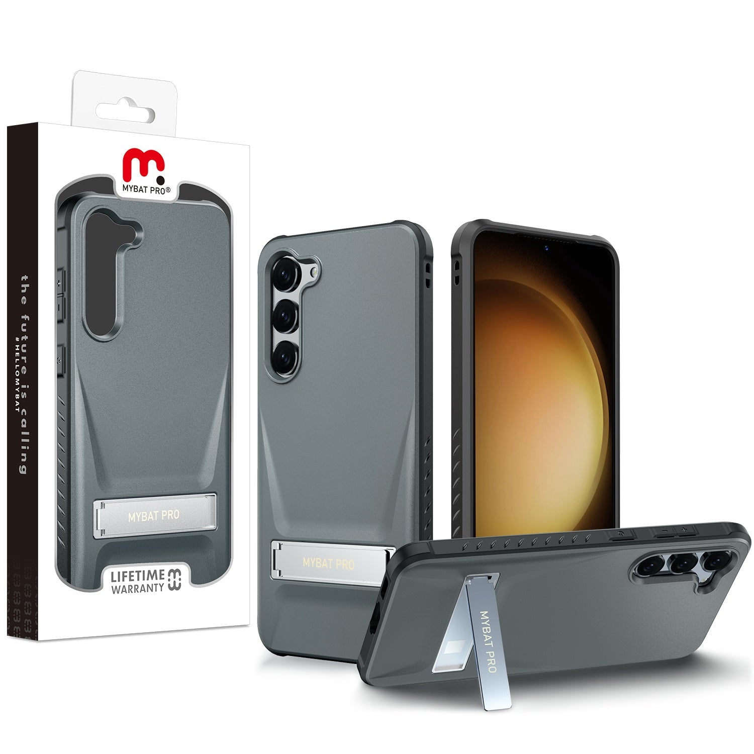 MyBat Pro Beyonder Series Case with Kickstand for Samsung Galaxy S23 Plus - Gray
