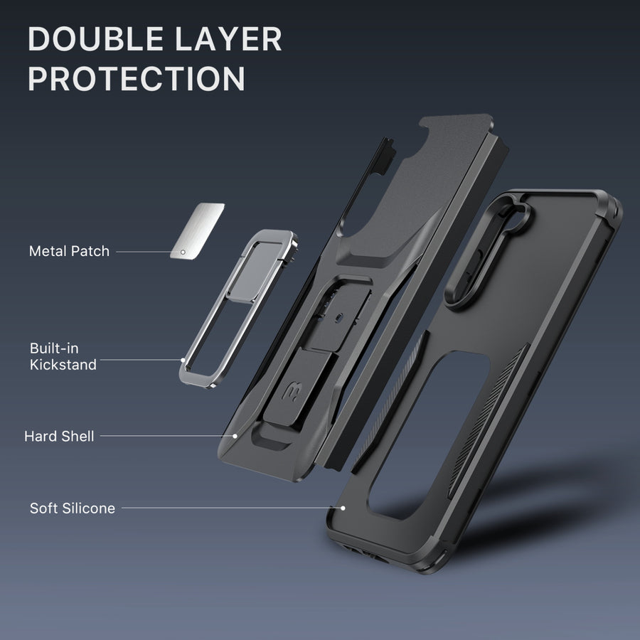 MyBat Pro Antimicrobial Stealth Series (with Stand) for Samsung Galaxy S23 Plus - Black / Black - RSS23PCSSTSS001-3.jpg