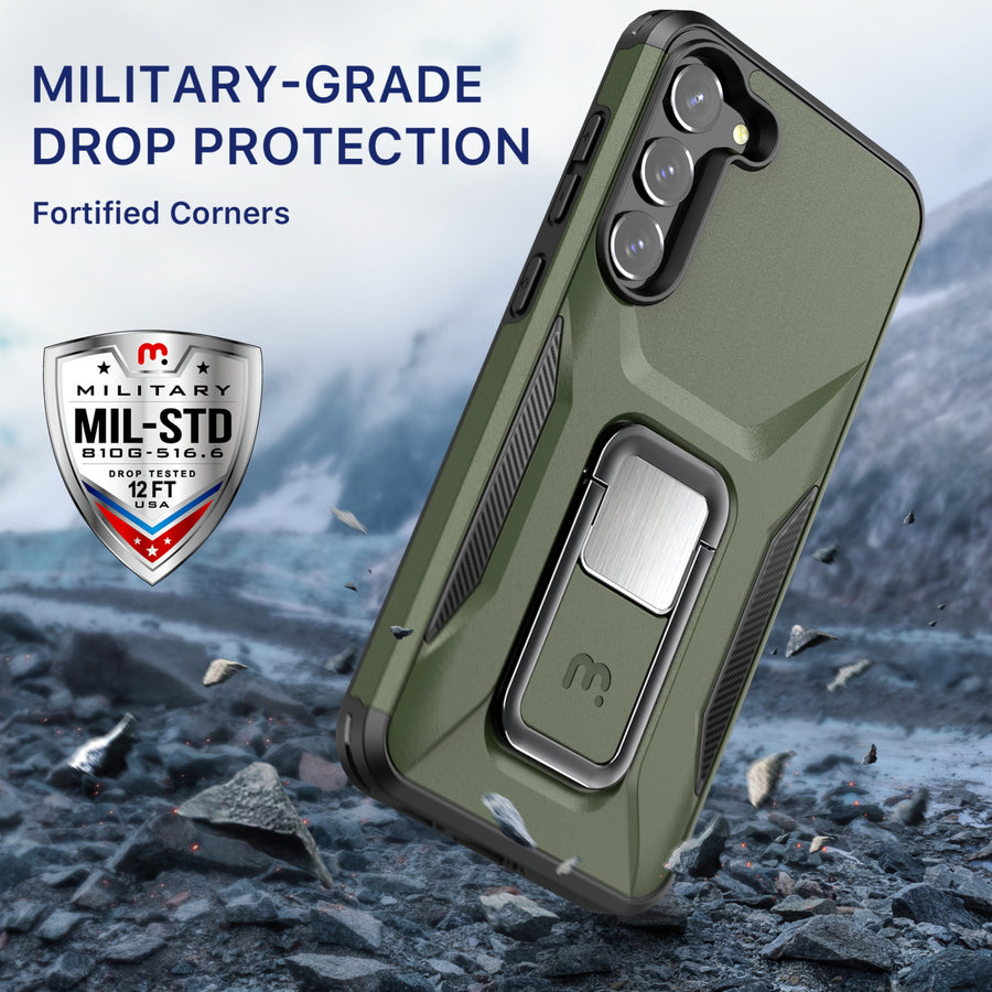 MyBat Pro Antimicrobial Stealth Series (with Stand) for Samsung Galaxy S23 Plus - Army Green / Black - RSS23PCSSTSS004-5.jpg