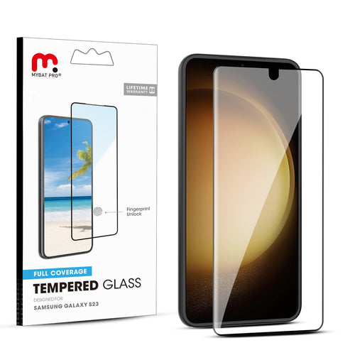 MyBat Pro Full Coverage Tempered Glass Screen Protector (Fingerprint Unlock) for Samsung Galaxy S23 - Black - RSS23SC85U-1.jpg