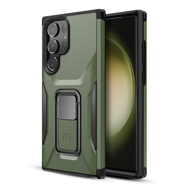 MyBat Pro Antimicrobial Stealth Series (with Stand) for Samsung Galaxy S23 Ultra - Army Green / Black - RSS23UCSSTSS004-1.JPG