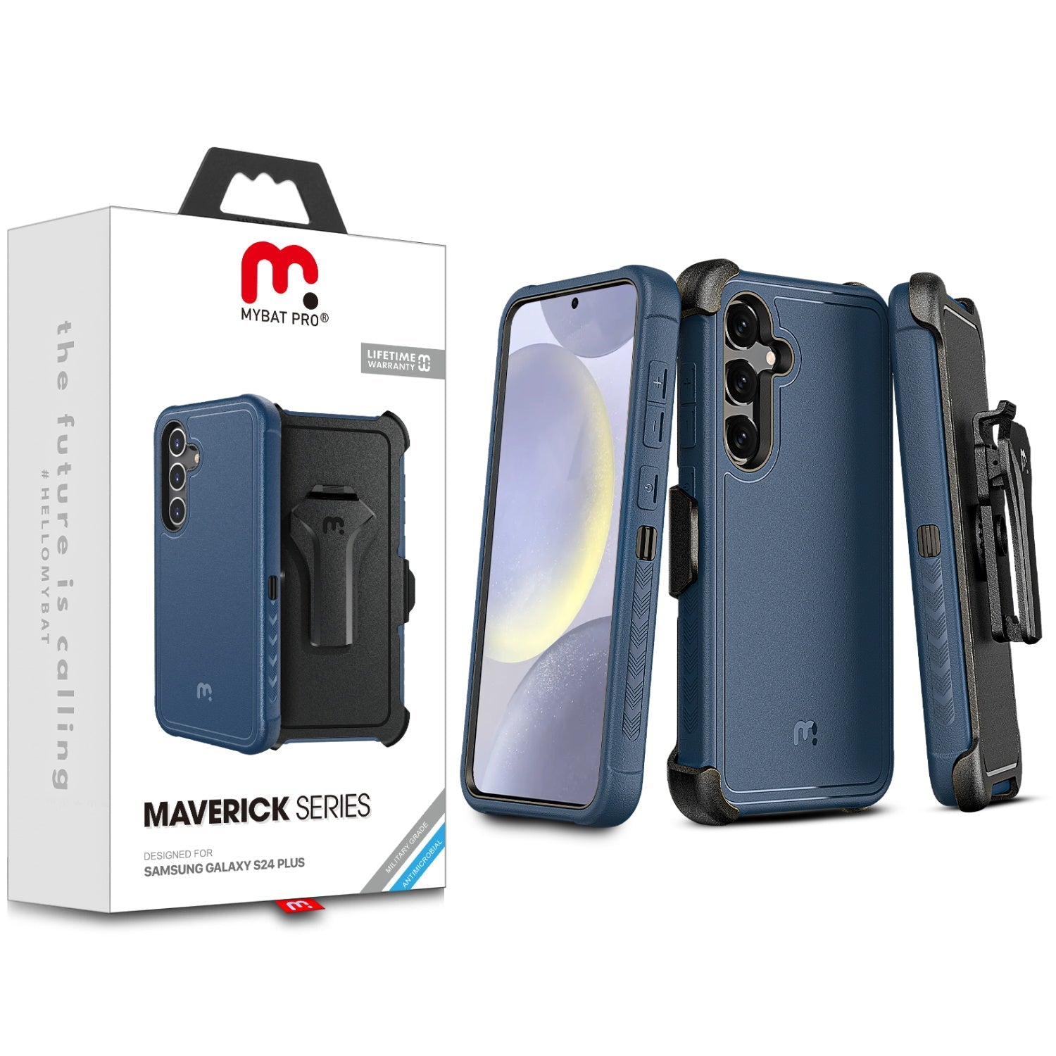 MyBat Pro Maverick Series Case w/ Holster for Samsung Galaxy S24 Plus - Blue