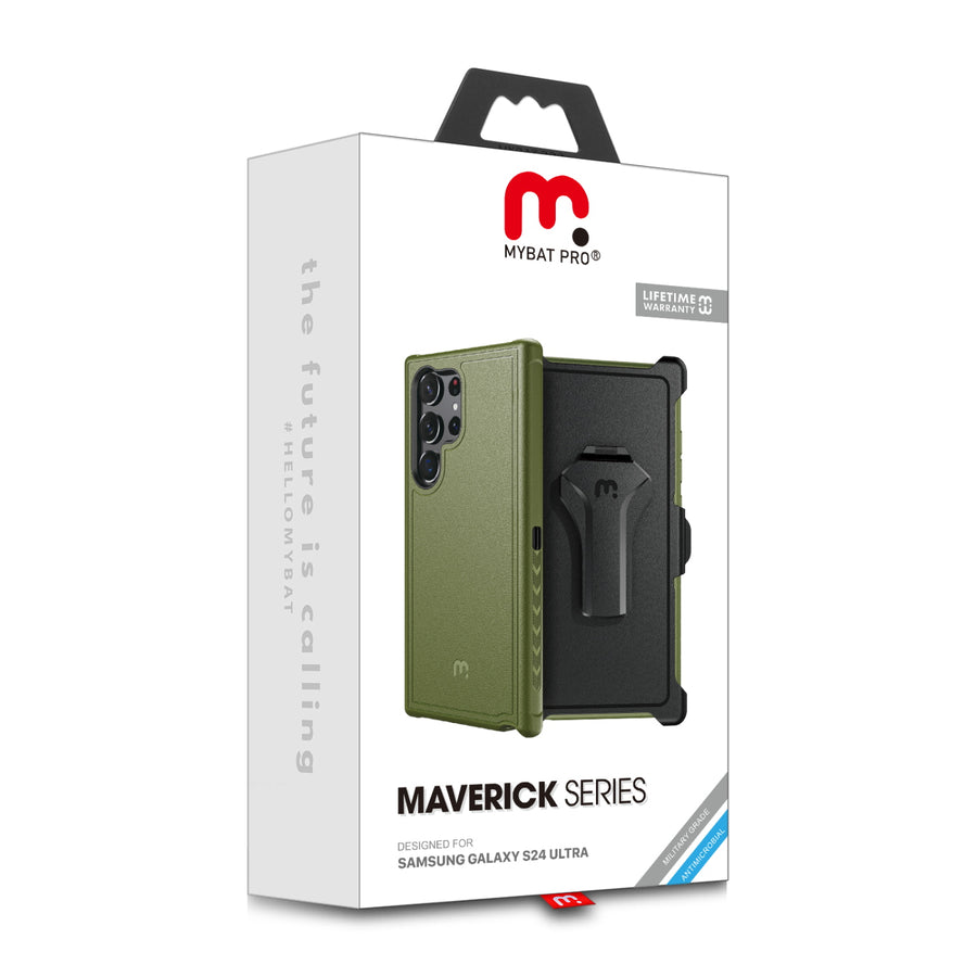MyBat Pro Maverick Series Case w/ Holster for Samsung Galaxy S24 Ultra - Army Green - RSS24UCS3NXS004-20.JPG